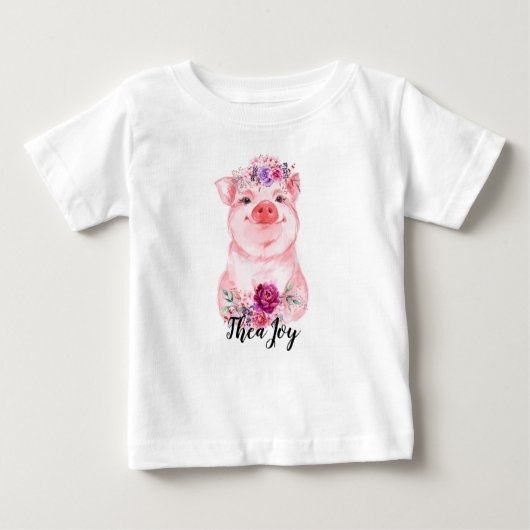 Baby Floral Pig Shirt (Voorkant)