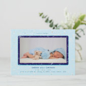 Baby Flurry | Horizontale geboorteaankondiging Kaart (Staand voorkant)