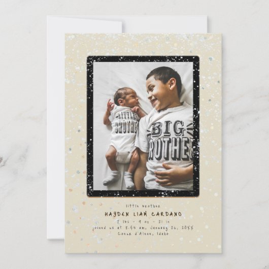 Baby Flurry | Verticale geboorteaankondiging Kaart (Voorkant)