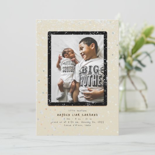 Baby Flurry | Verticale geboorteaankondiging Kaart (Staand voorkant)