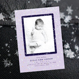 Baby Flurry Verticale geboorteaankondiging Kaart