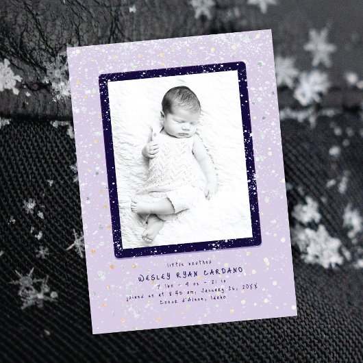 Baby Flurry | Verticale geboorteaankondiging Kaart