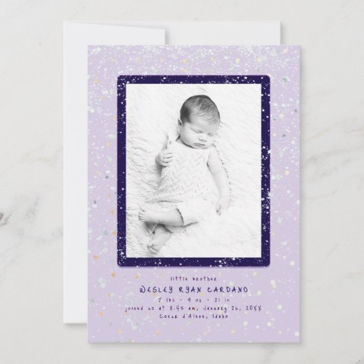 Baby Flurry | Verticale geboorteaankondiging Kaart (Voorkant)