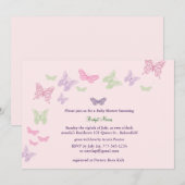 Baby Flutters Shower Invitation roze Kaart (Voorkant / Achterkant)