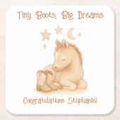 Baby Foal Cowboy Boots Baby Shower Kartonnen Onderzetters (Voorkant)