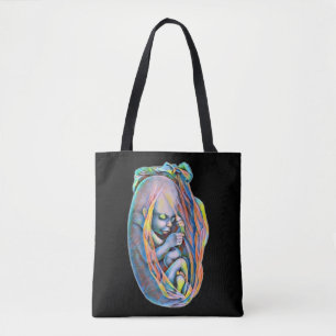 Baby foetus in baarmoeder Abstracte menselijke ana Tote Bag