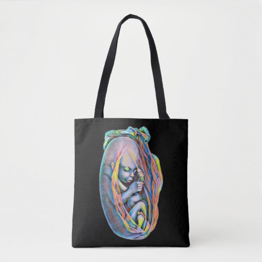 Baby foetus in baarmoeder Abstracte menselijke ana Tote Bag (Voorkant)