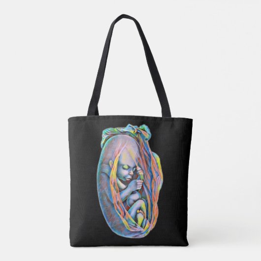 Baby foetus in baarmoeder Abstracte menselijke ana Tote Bag (Achterkant)