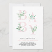 Baby Foliage baby shower invite_Pink Kaart (Voorkant)