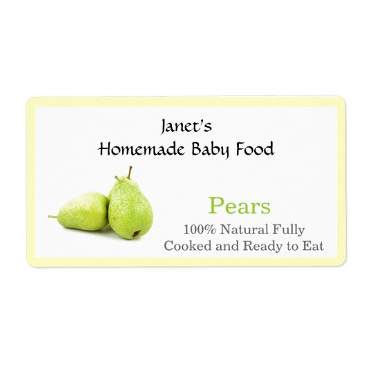 Baby Food Jar label (Voorkant)