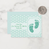 Baby Foot Polka Dots Hartelijk dank Notitiekaartje (Voorkant / Achterkant in situ)