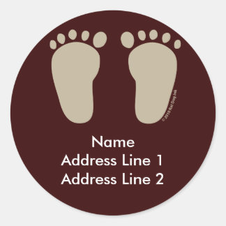 Baby Foot Prints Adreslabels Ronde Sticker