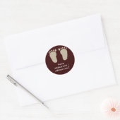 Baby Foot Prints Adreslabels Ronde Sticker (Envelop)