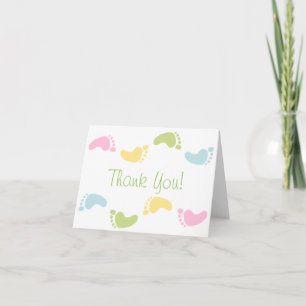 Baby Foot Prints Baby Sprinkle Dank u Kaarten