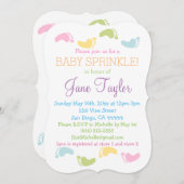 Baby Foot Prints Baby Sprinkle Kaart (Voorkant / Achterkant)