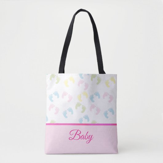 Baby Foot Prints Canvas tas (Voorkant)
