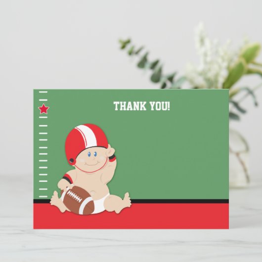 Baby Football Player (rood/zwart) flat bedankt (Staand voorkant)