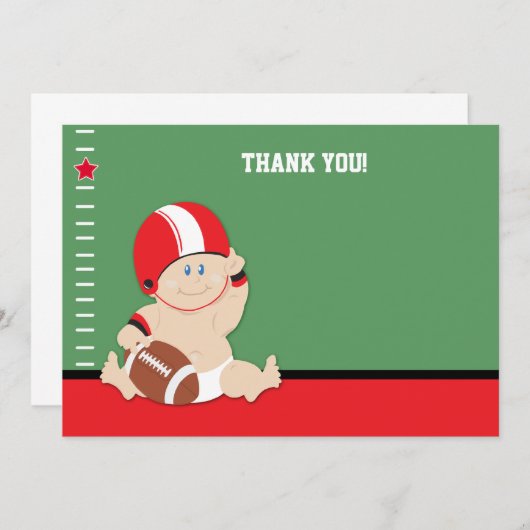 Baby Football Player (rood/zwart) flat bedankt (Voorkant / Achterkant)