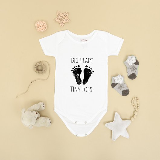 Baby Footprint Big Heart Tiny Toes Bodysuit