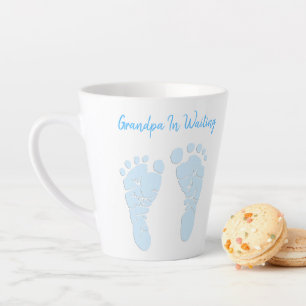 Baby Footprint Grandfather to be Boy Announance Latte Mok