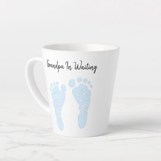 Baby Footprint Grandfather to be Boy Announance Latte Mok (Linkerhoek)