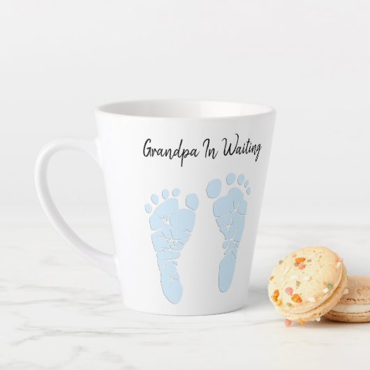 Baby Footprint Grandfather to be Boy Announance Latte Mok (In situ)