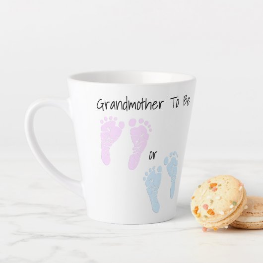 Baby Footprint Grandmoeder to be Announement Latte Mok (In situ)