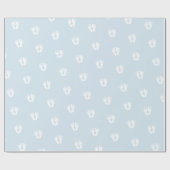 BABY FOOTPRINT HARTEN schattige witte voetjes blau Cadeaupapier (Vlak)