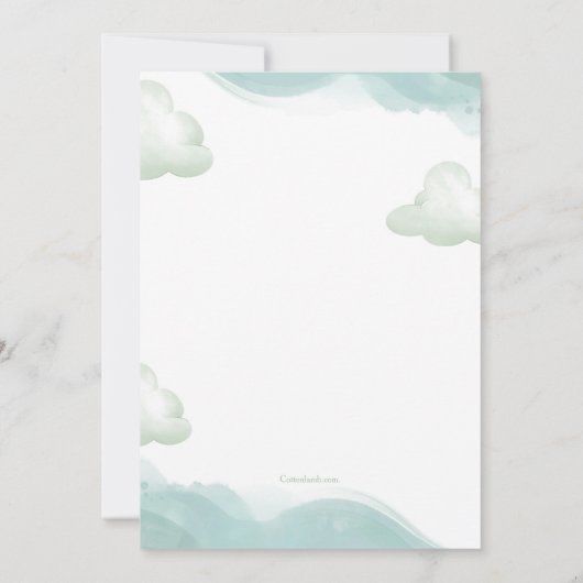 Baby Footprint Memorial Kaart (Achterkant)