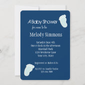 Baby Footprints Baby shower Kaart (Achterkant)