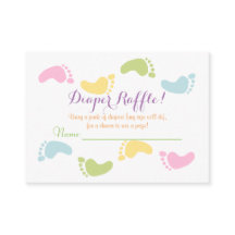 Baby Footprints Baby shower Luier Raffle Tickets