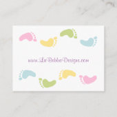 Baby Footprints Baby shower Luier Raffle Tickets Informatiekaartje (Achterkant)