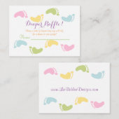 Baby Footprints Baby shower Luier Raffle Tickets Informatiekaartje (Voorkant / Achterkant)