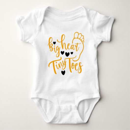 Baby Footprints Big Heart Tiny Toes schattig Romper (Voorkant)