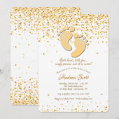 Baby Footprints Douche Uitnodiging (Voorkant / Achterkant)