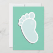 Baby Footprints Mint Baby shower Kaart (Voorkant)