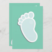 Baby Footprints Mint Baby shower Kaart (Voorkant / Achterkant)