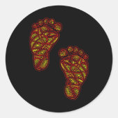 Baby Footprints Ronde Sticker (Voorkant)