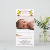 Baby Foto-aankondigingskaarten Aankondiging (Staand voorkant)