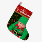 Baby Foto Baby eerste Kerstmis Grote Kerstsok (Voorkant (Hangend))