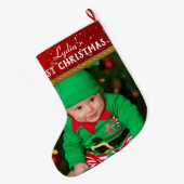 Baby Foto Baby eerste Kerstmis Grote Kerstsok (Achterkant (Hangend))