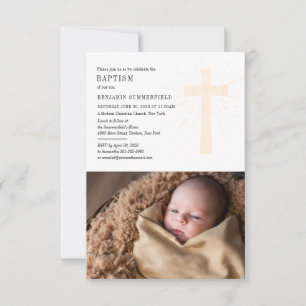 Baby Foto Baptism Elegant Religieuze Church Event Kaart