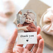 Baby Foto bedankt Cadeaulabel