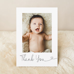 Baby Foto Bedankt Hart Modern Baby Shower