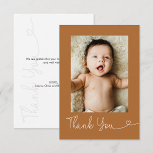 Baby Foto Bedankt Hart Terracotta Baby Shower