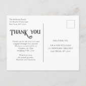 Baby Foto: Bedankt Modern Heart Birth Aankondigingskaart (Achterkant)