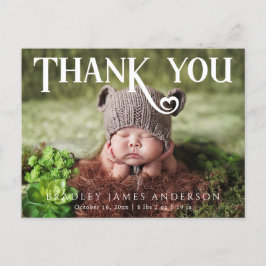 Baby Foto: Bedankt Modern Heart Birth Announceme Aankondigingskaart