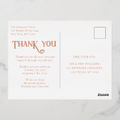 Baby Foto: Bedankt Modern Heart Birth Folie Uitnodiging Briefkaart (Achterkant)