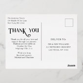 Baby Foto: Bedankt Modern Heart Birth Folie Uitnodiging Briefkaart (Achterkant)