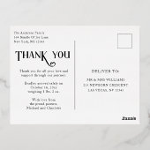 Baby Foto: Bedankt Modern Heart Birth Folie Uitnodiging Briefkaart (Achterkant)